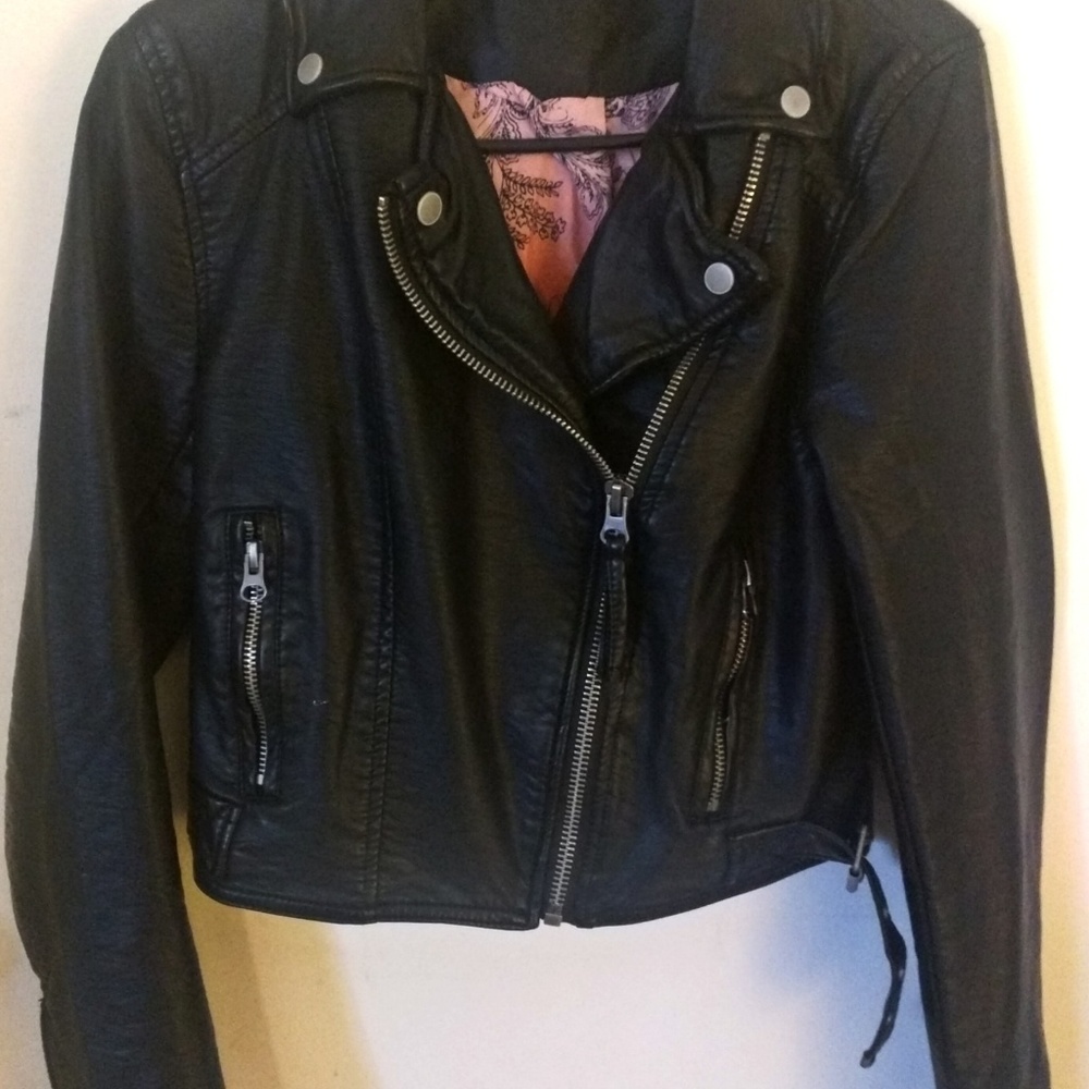 Free People Heartache Faux Leather Bomber Jacket